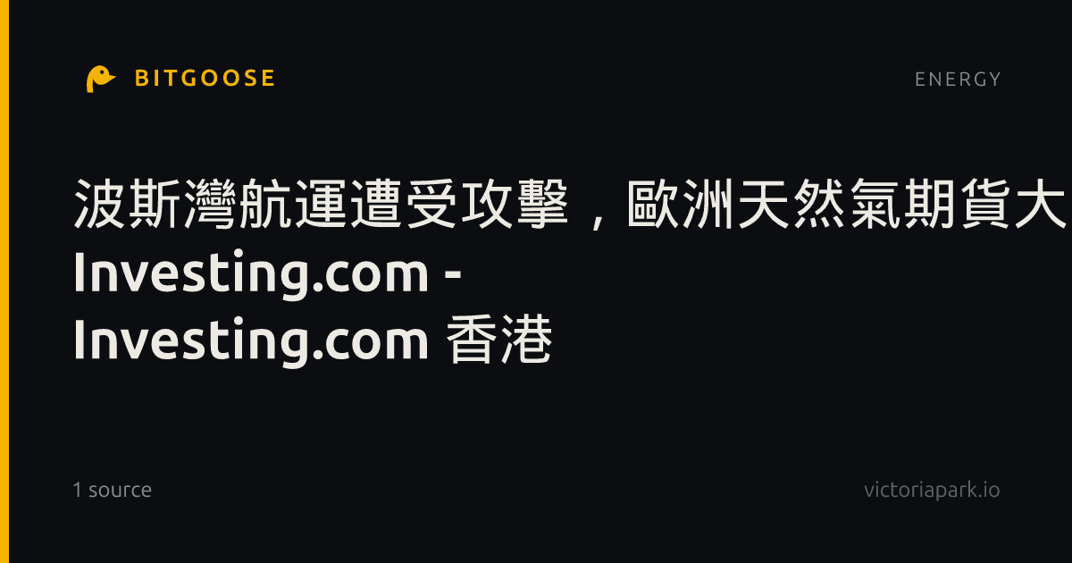 波斯灣航運遭受攻擊,歐洲天然氣期貨大幅反彈 作者 Investing.com - Investing.com 香港