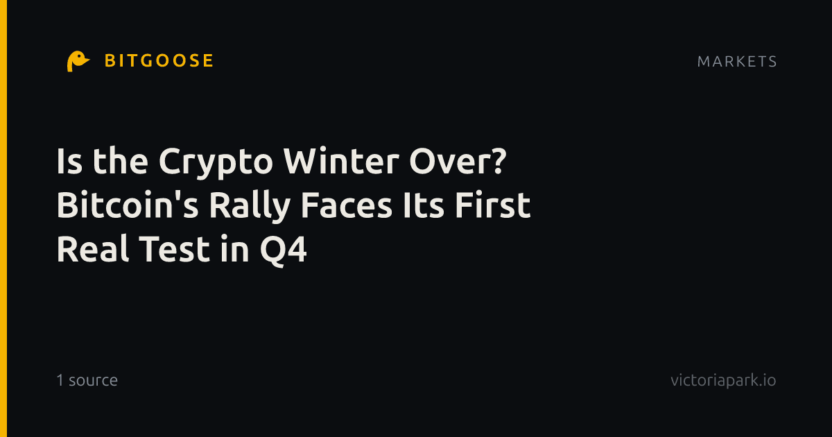 Is the Crypto Winter Over? Bitcoin's Rally Faces Its First Real Test in Q4