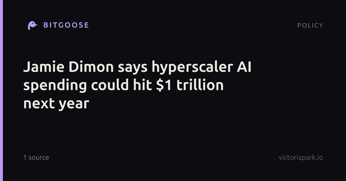 Jamie Dimon says hyperscaler AI spending could hit $1 trillion next year