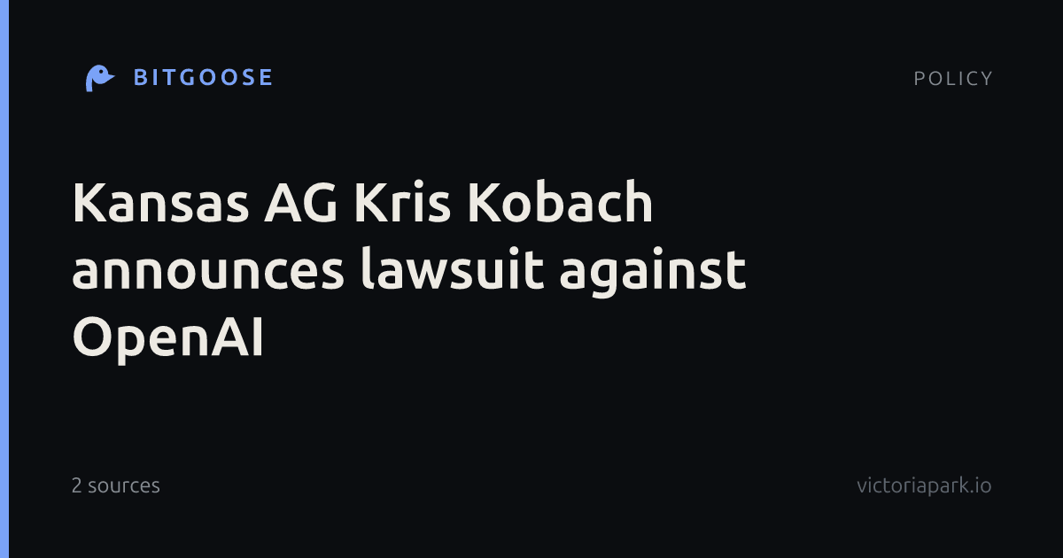 Kansas AG Kris Kobach announces lawsuit against OpenAI