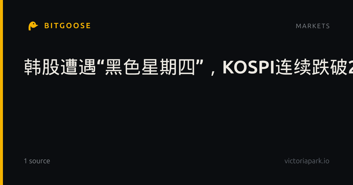 韩股遭遇“黑色星期四”，KOSPI连续跌破200日均线