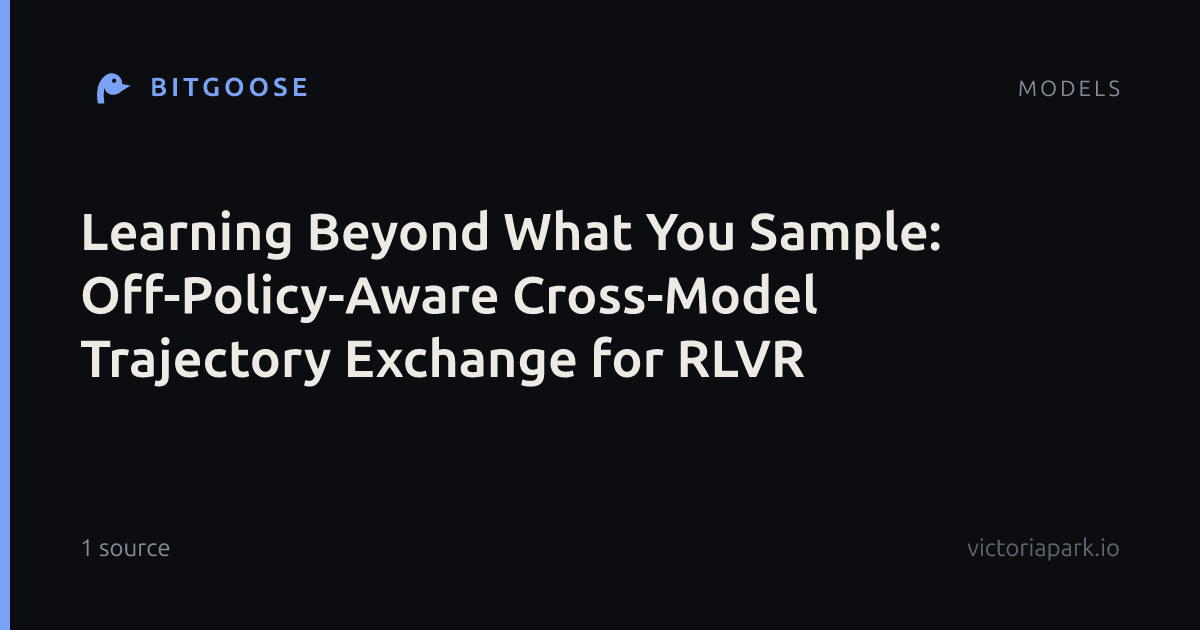 Learning Beyond What You Sample: Off-Policy-Aware Cross-Model Trajectory Exchange for RLVR