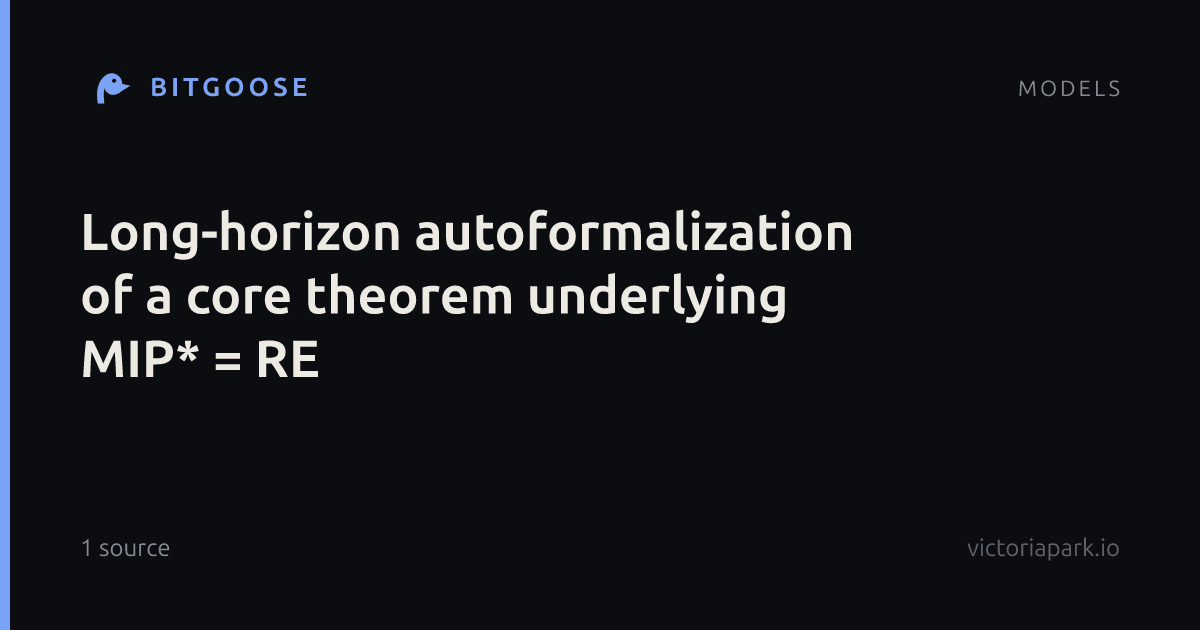 Long-horizon autoformalization of a core theorem underlying MIP* = RE