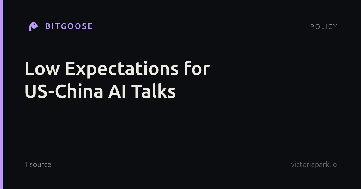 Low Expectations for US-China AI Talks