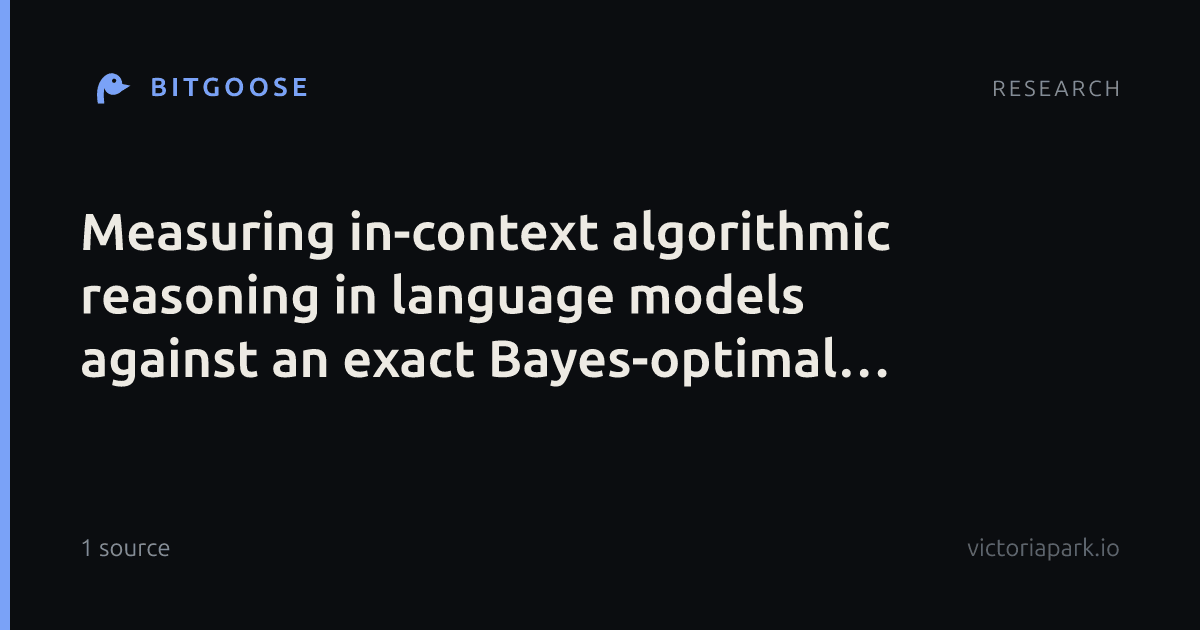 Measuring in-context algorithmic reasoning in language models against an exact Bayes-optimal reference