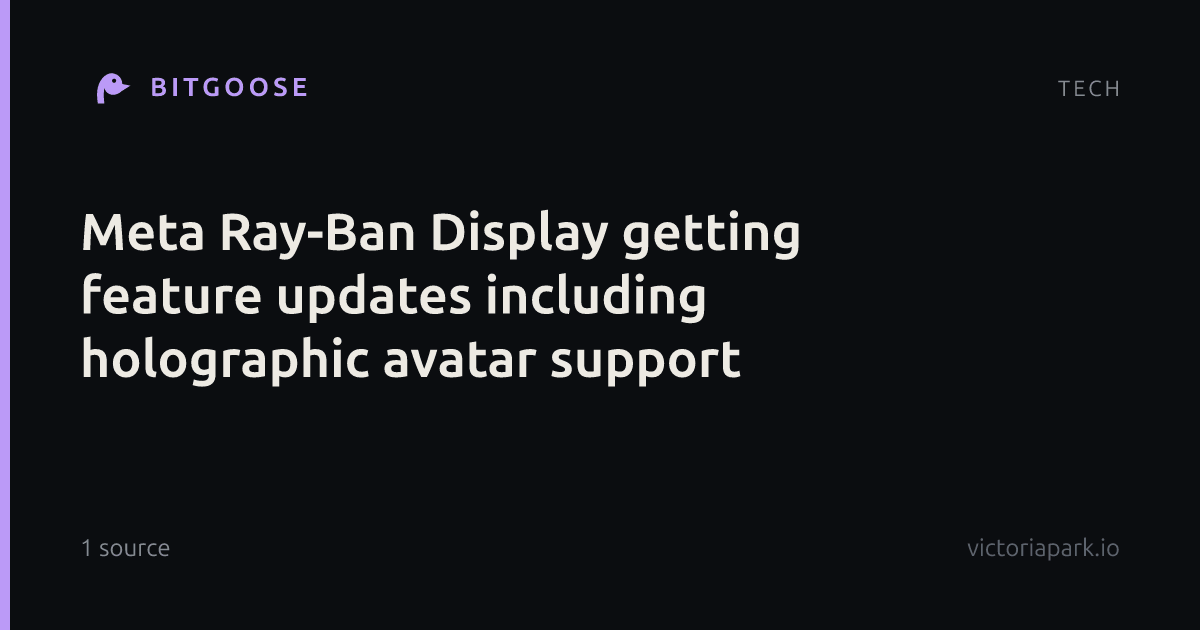Meta Ray-Ban Display getting feature updates including holographic avatar support
