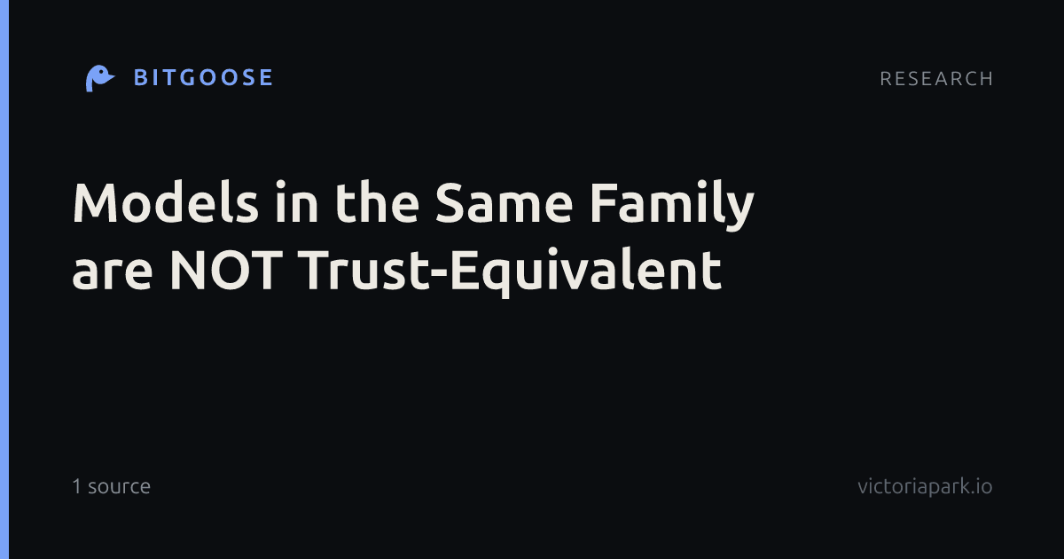 Models in the Same Family are NOT Trust-Equivalent