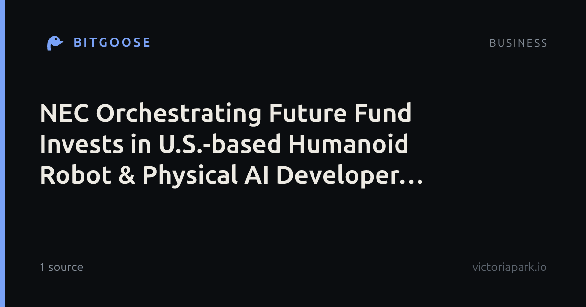 NEC Orchestrating Future Fund Invests in U.S.-based Humanoid Robot & Physical AI Developer Dexmate