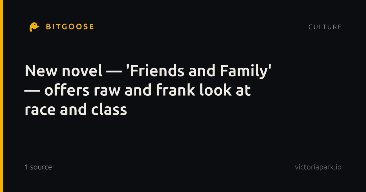 New novel — 'Friends and Family' — offers raw and frank look at race and class