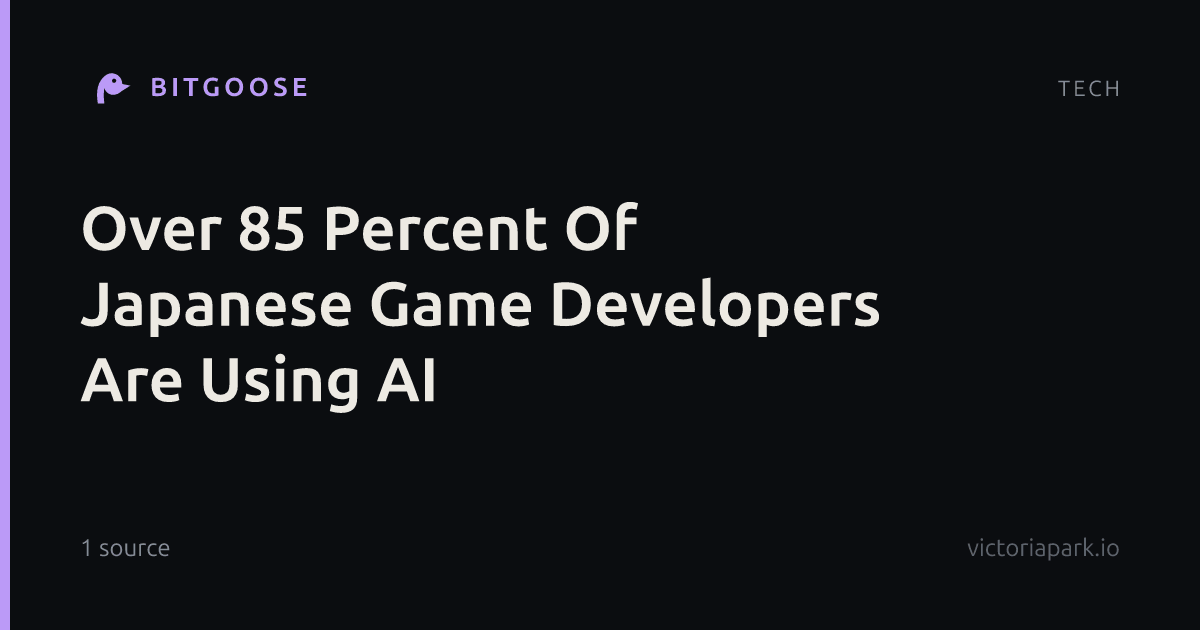 Over 85 Percent Of Japanese Game Developers Are Using AI