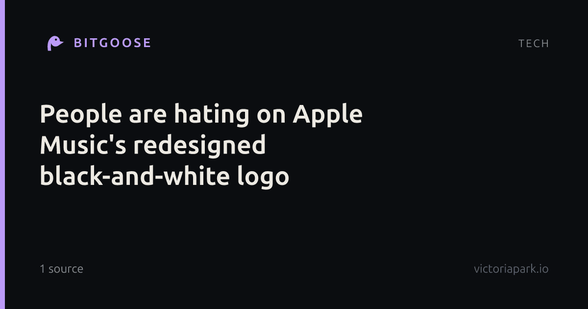 People are hating on Apple Music's redesigned black-and-white logo