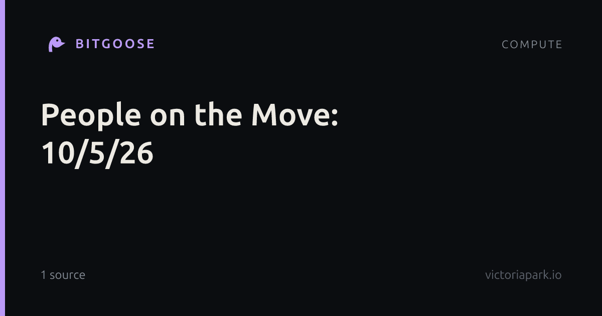 People on the Move: 10/5/26
