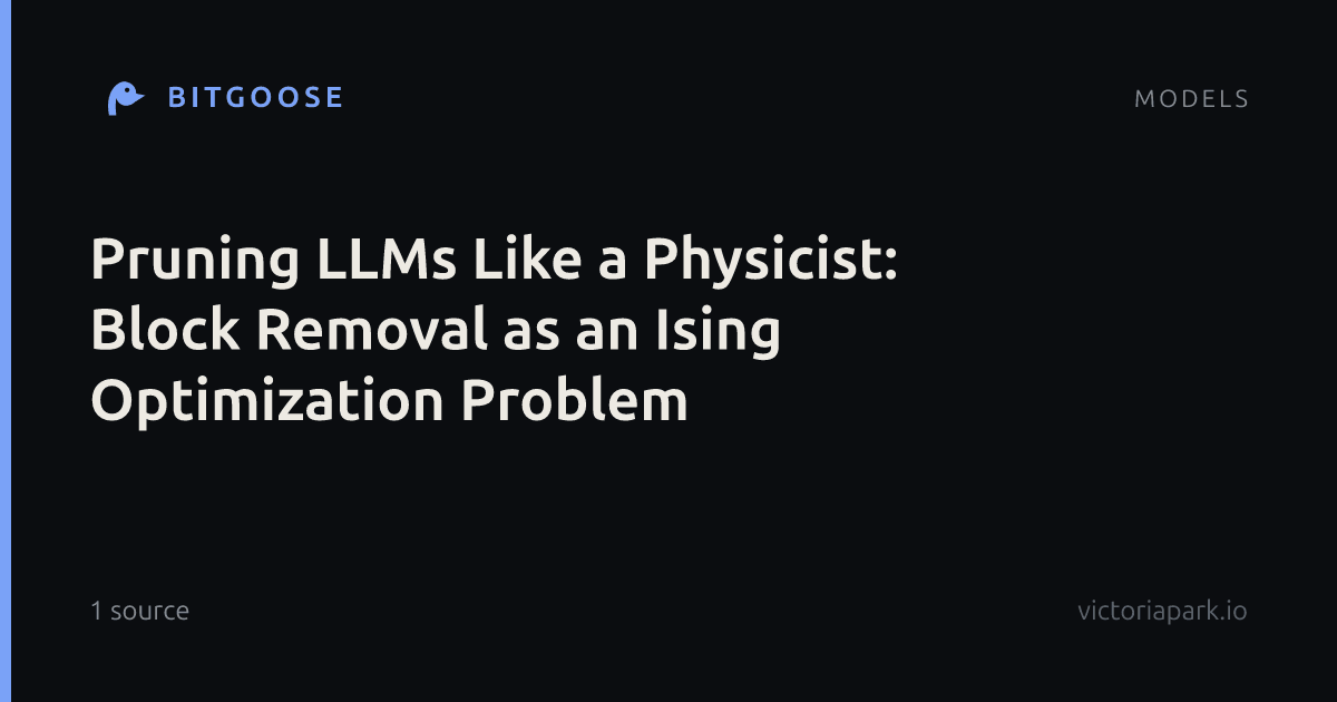 Pruning LLMs Like a Physicist: Block Removal as an Ising Optimization Problem