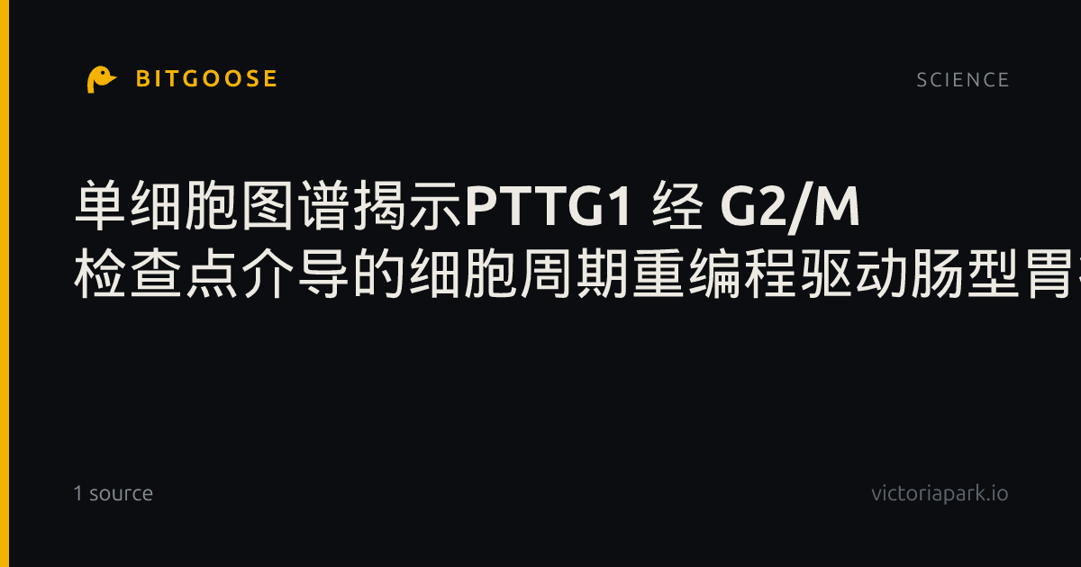 单细胞图谱揭示PTTG1 经 G2/M 检查点介导的细胞周期重编程驱动肠型胃癌进展并关联黏液相关上皮特征