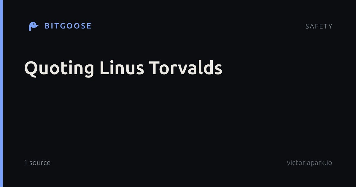 Quoting Linus Torvalds
