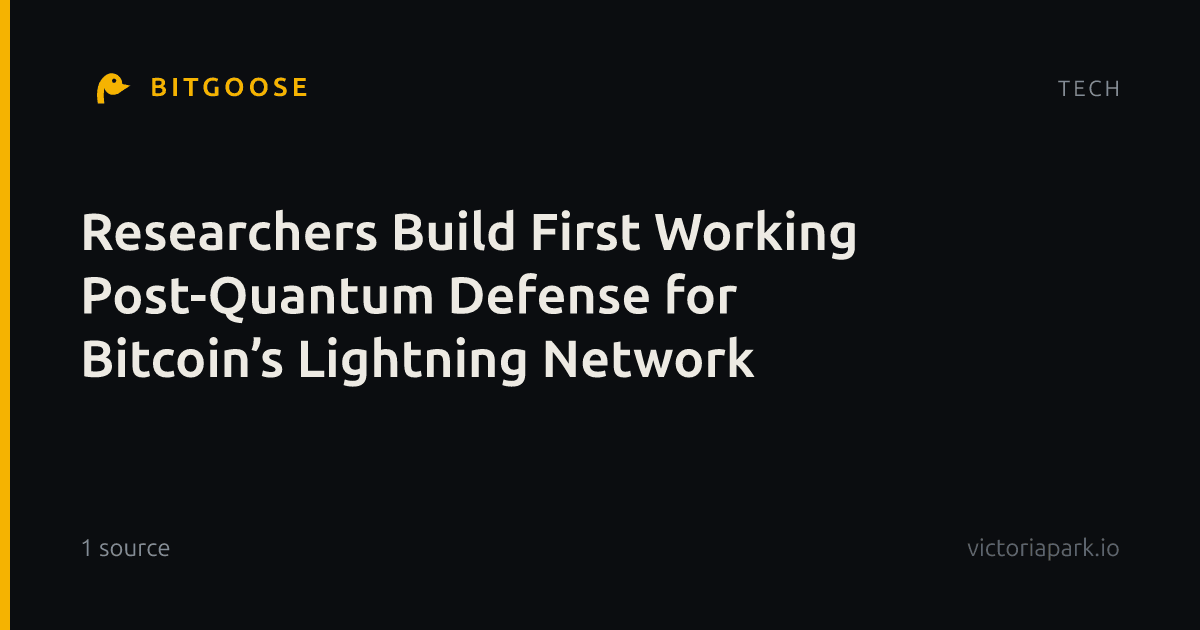 Researchers Build First Working Post-Quantum Defense for Bitcoin’s Lightning Network