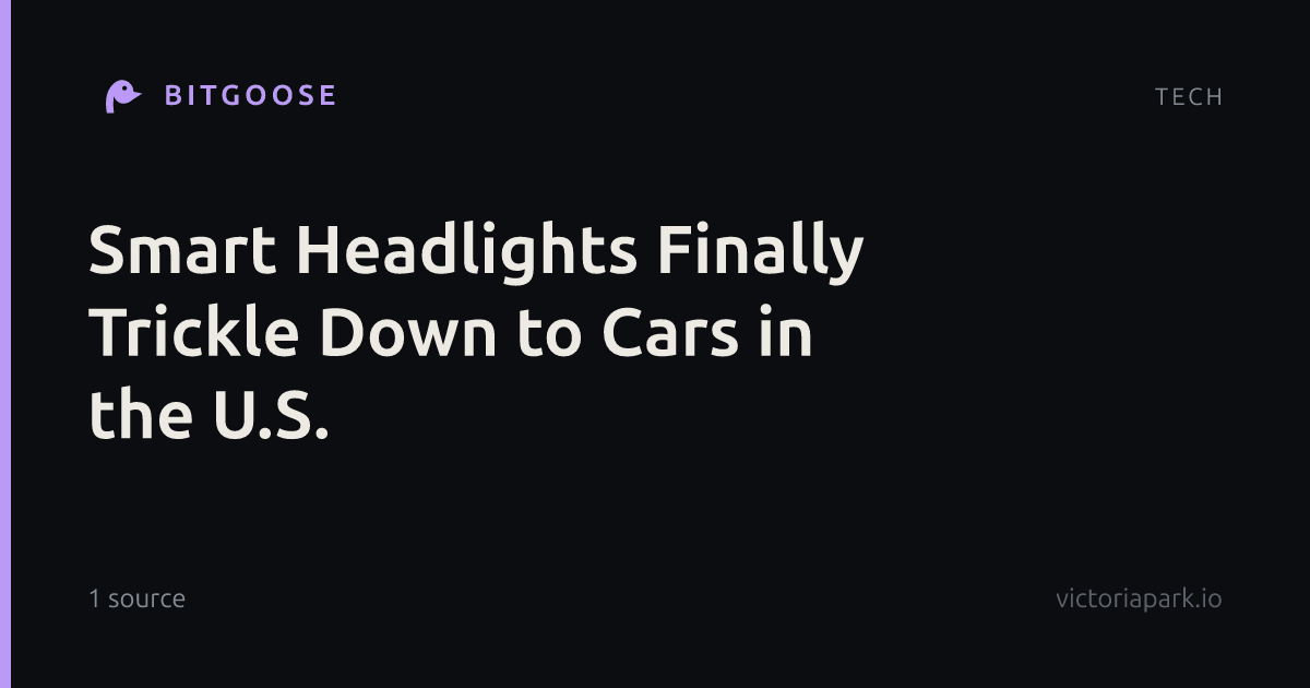 Smart Headlights Finally Trickle Down to Cars in the U.S.