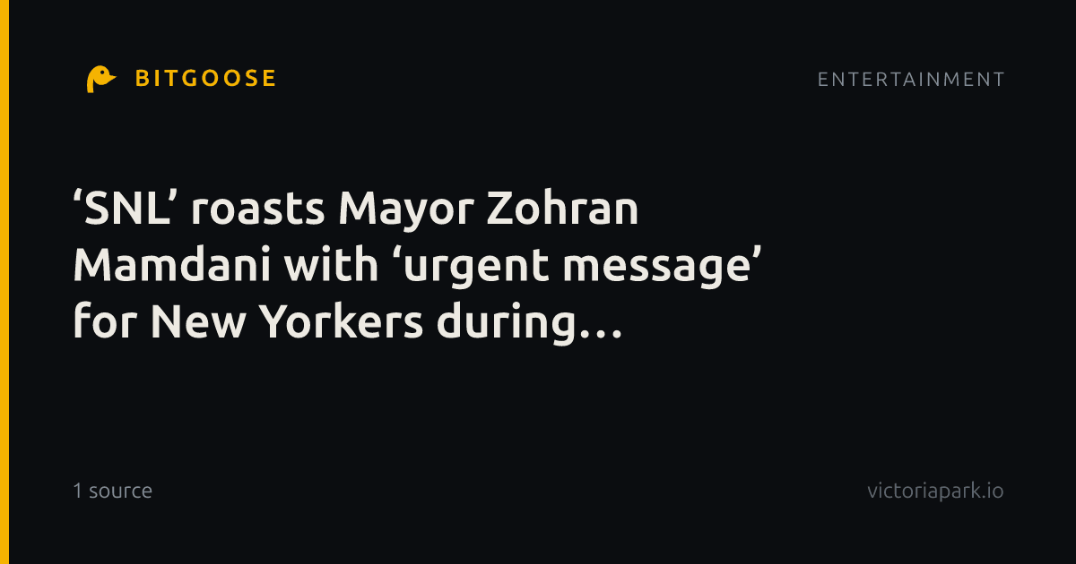 ‘SNL’ roasts Mayor Zohran Mamdani with ‘urgent message’ for New Yorkers during nor’easter