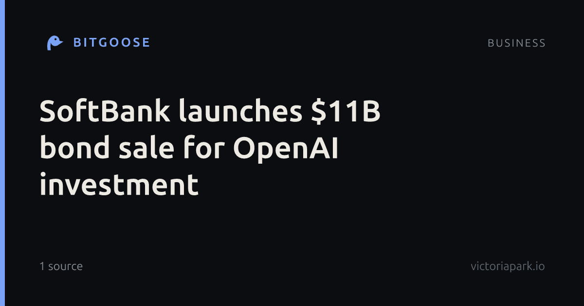 SoftBank launches $11B bond sale for OpenAI investment