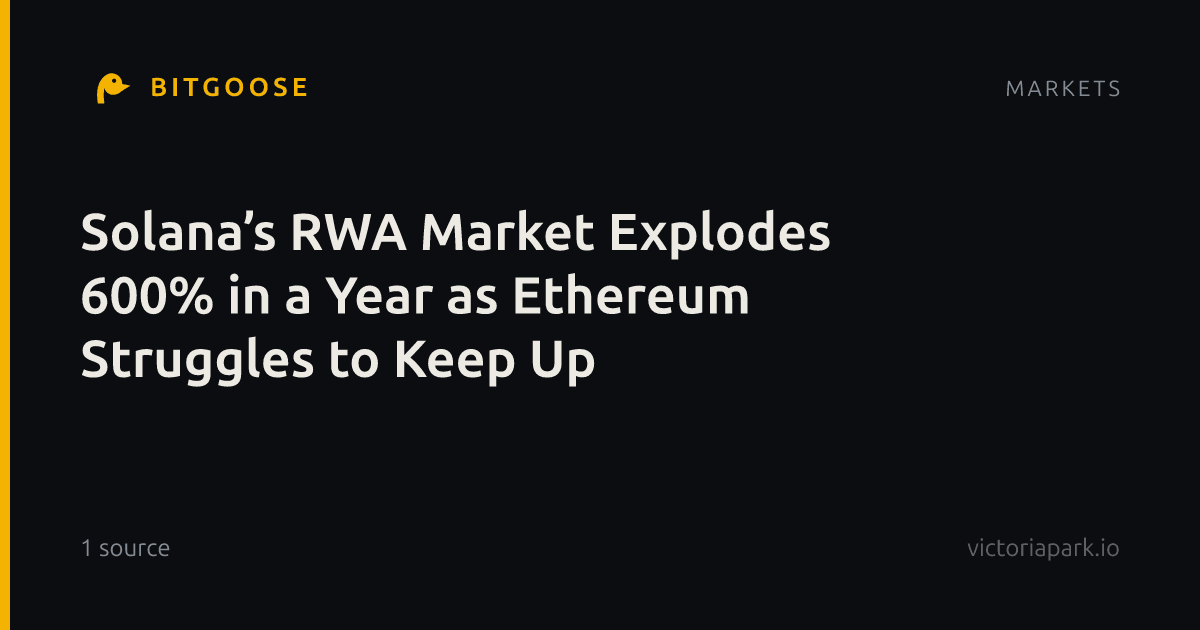 Solana’s RWA Market Explodes 600% in a Year as Ethereum Struggles to Keep Up