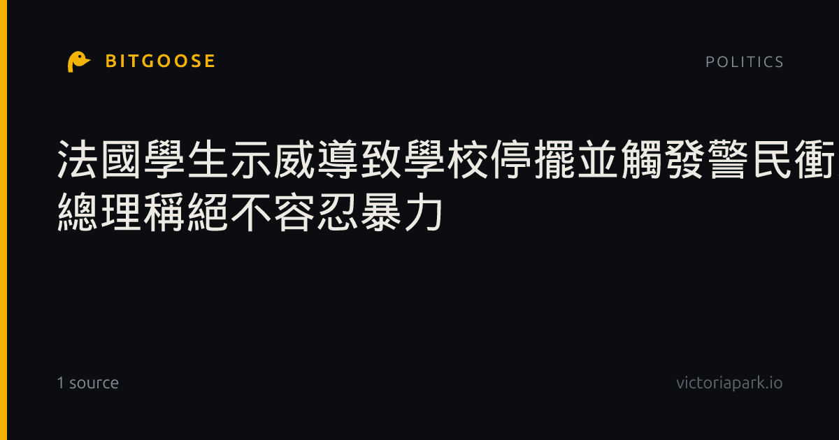 法國學生示威導致學校停擺並觸發警民衝突 總理稱絕不容忍暴力