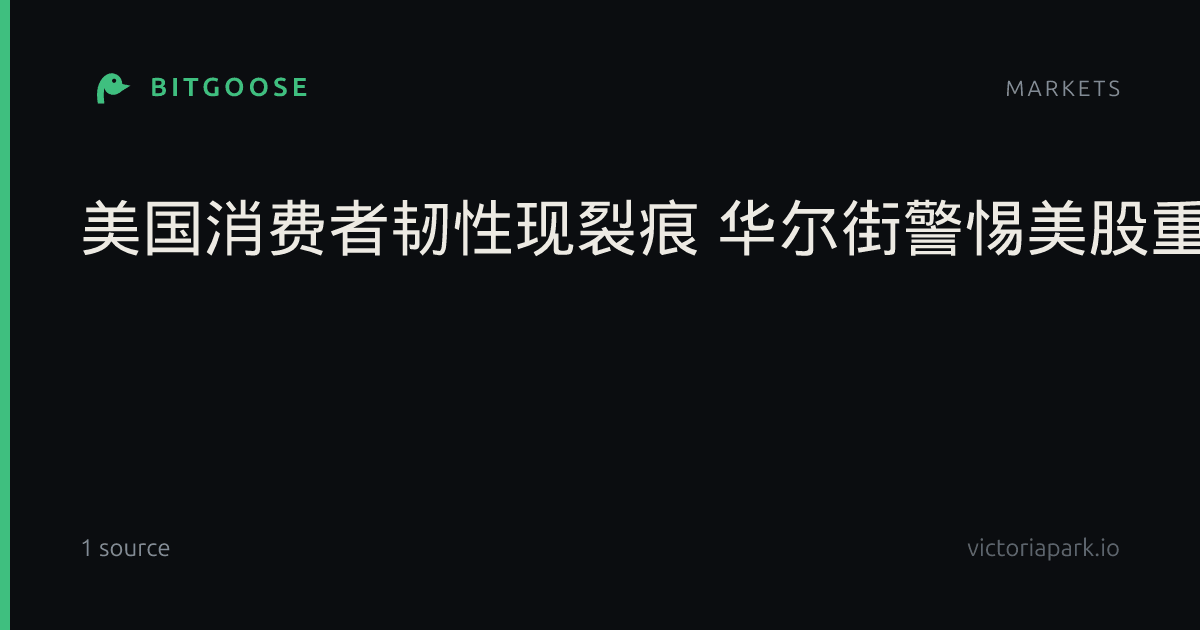 美国消费者韧性现裂痕 华尔街警惕美股重要支柱松动