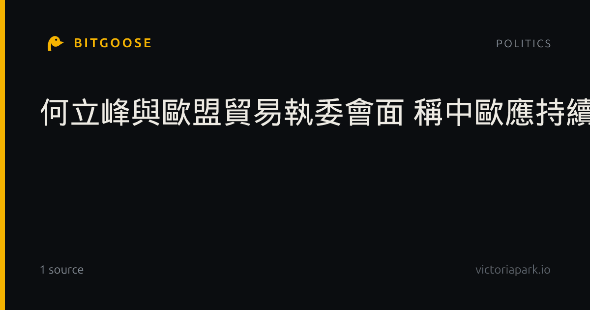 何立峰與歐盟貿易執委會面 稱中歐應持續對話妥處分歧