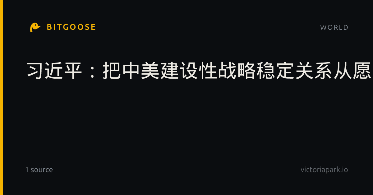 习近平：把中美建设性战略稳定关系从愿景转化为行动