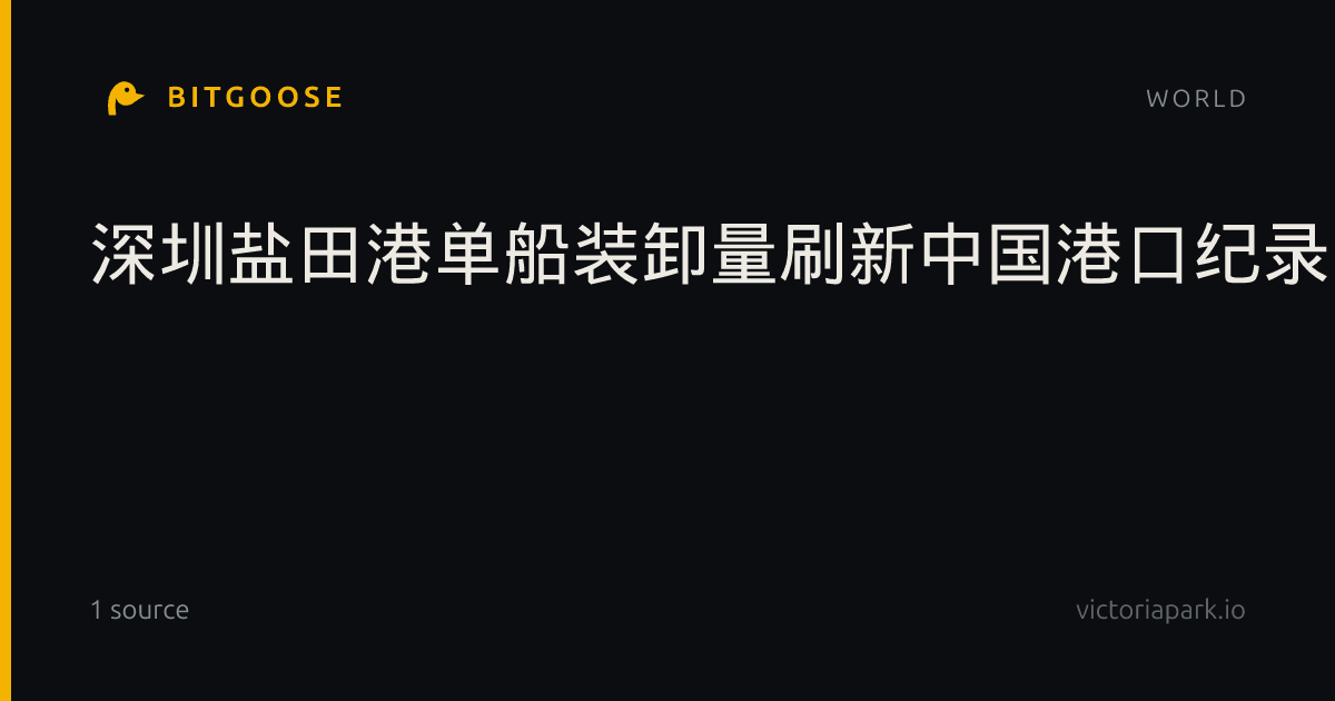 深圳盐田港单船装卸量刷新中国港口纪录