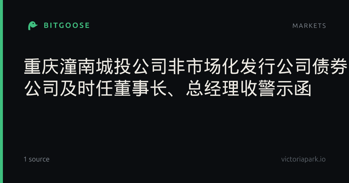 重庆潼南城投公司非市场化发行公司债券 公司及时任董事长、总经理收警示函