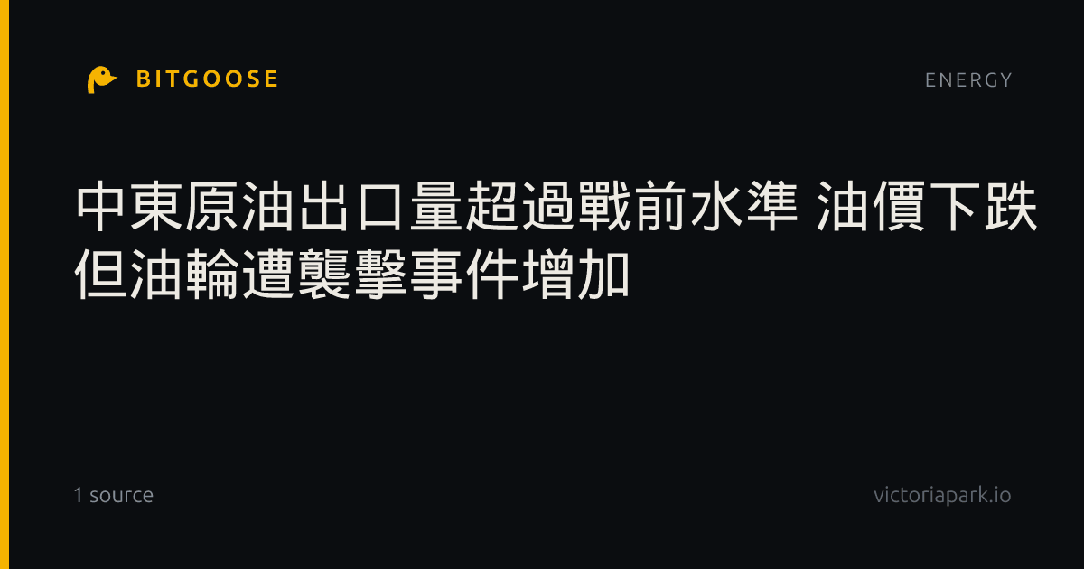中東原油出口量超過戰前水準 油價下跌 但油輪遭襲擊事件增加