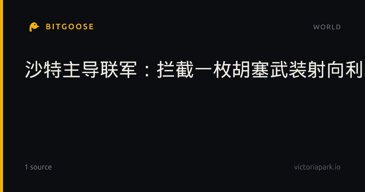 沙特主导联军：拦截一枚胡塞武装射向利雅得的导弹
