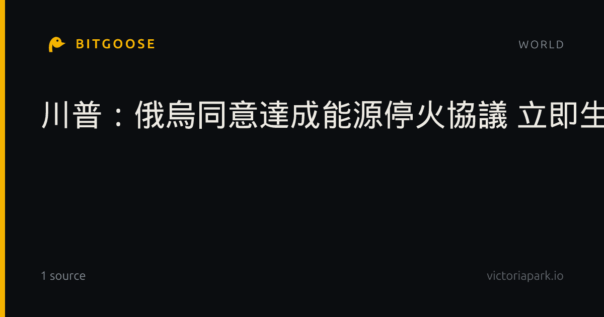 川普：俄烏同意達成能源停火協議 立即生效