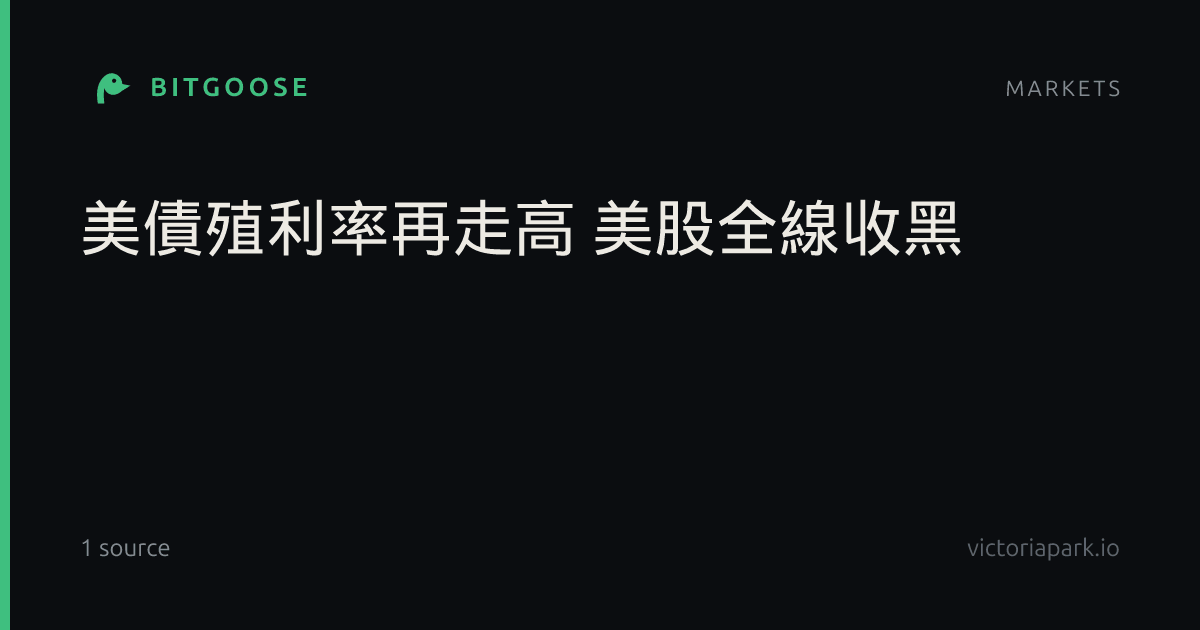 美債殖利率再走高 美股全線收黑