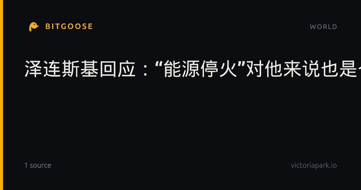 泽连斯基回应：“能源停火”对他来说也是个新闻