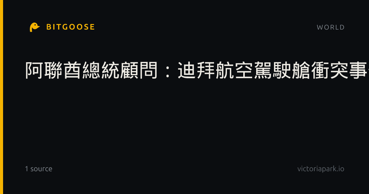 阿聯酋總統顧問:迪拜航空駕駛艙衝突事件屬恐怖襲擊