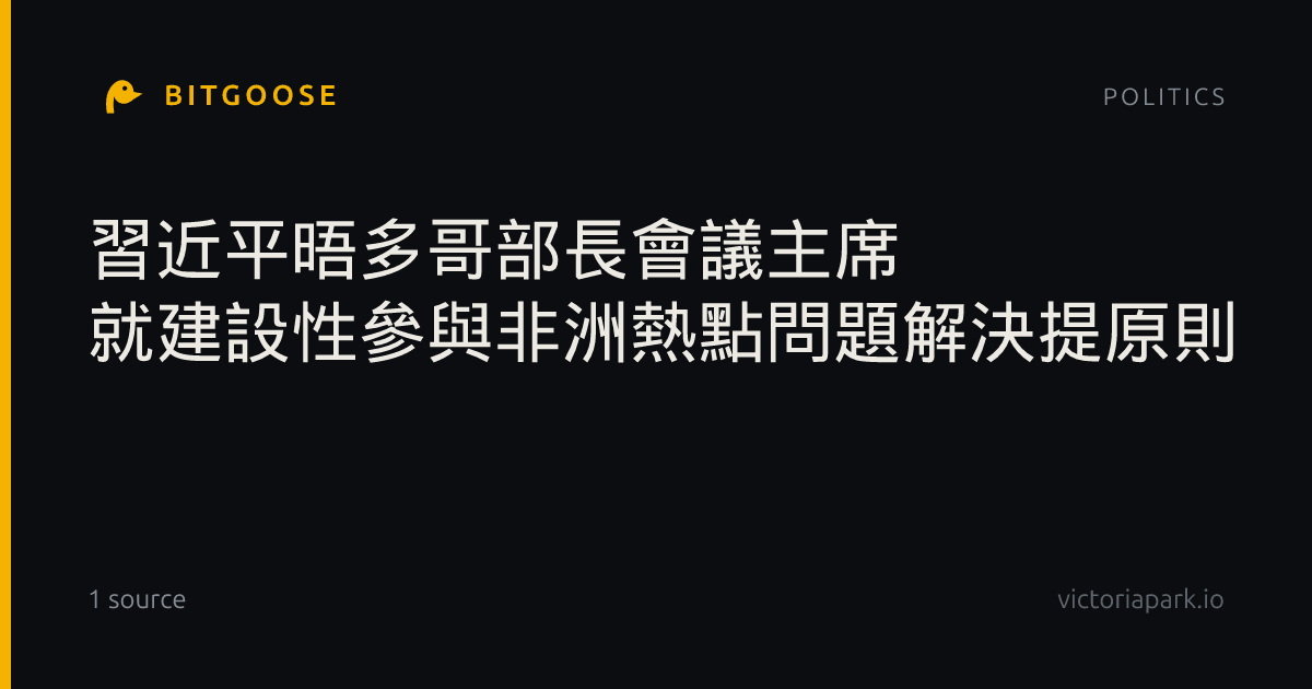 習近平晤多哥部長會議主席 就建設性參與非洲熱點問題解決提原則