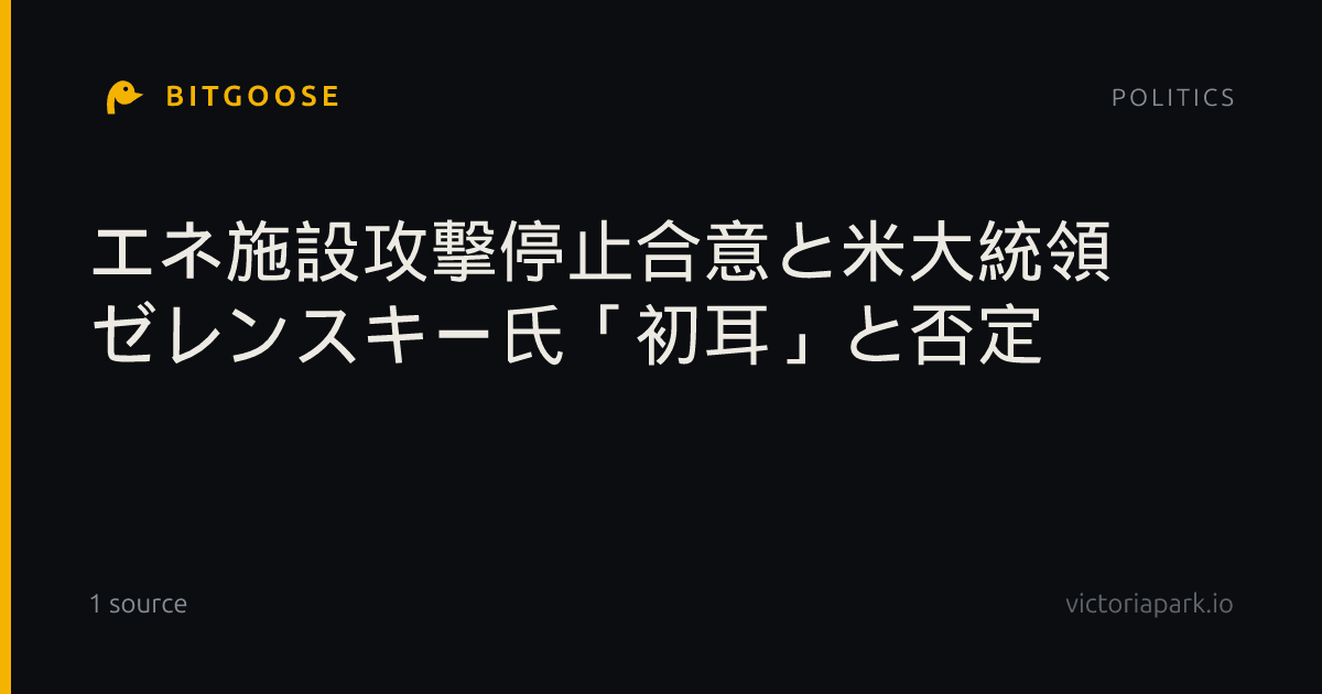 エネ施設攻撃停止合意と米大統領 ゼレンスキー氏「初耳」と否定