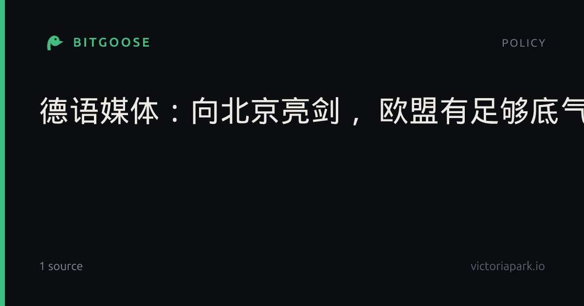 德语媒体：向北京亮剑， 欧盟有足够底气吗？