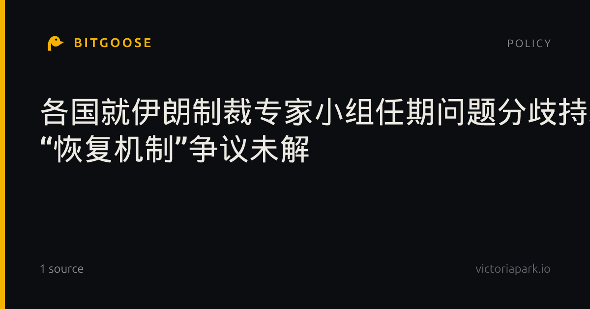 各国就伊朗制裁专家小组任期问题分歧持续 “恢复机制”争议未解