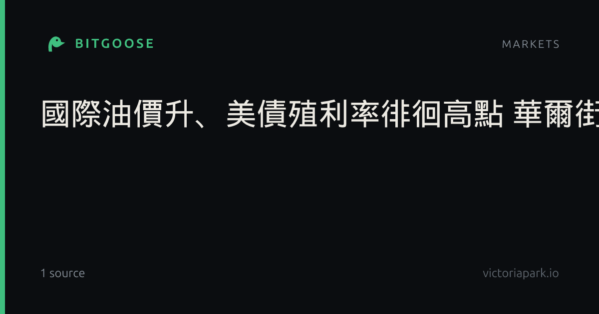 國際油價升、美債殖利率徘徊高點 華爾街股市開低