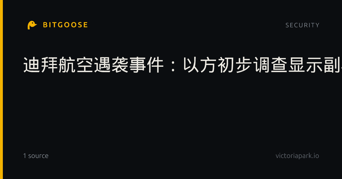 迪拜航空遇袭事件：以方初步调查显示副机长可能...