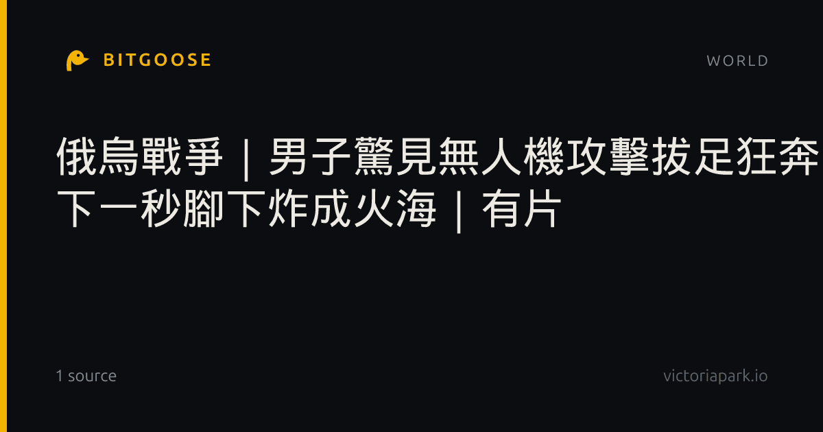 俄烏戰爭｜男子驚見無人機攻擊拔足狂奔 下一秒腳下炸成火海｜有片