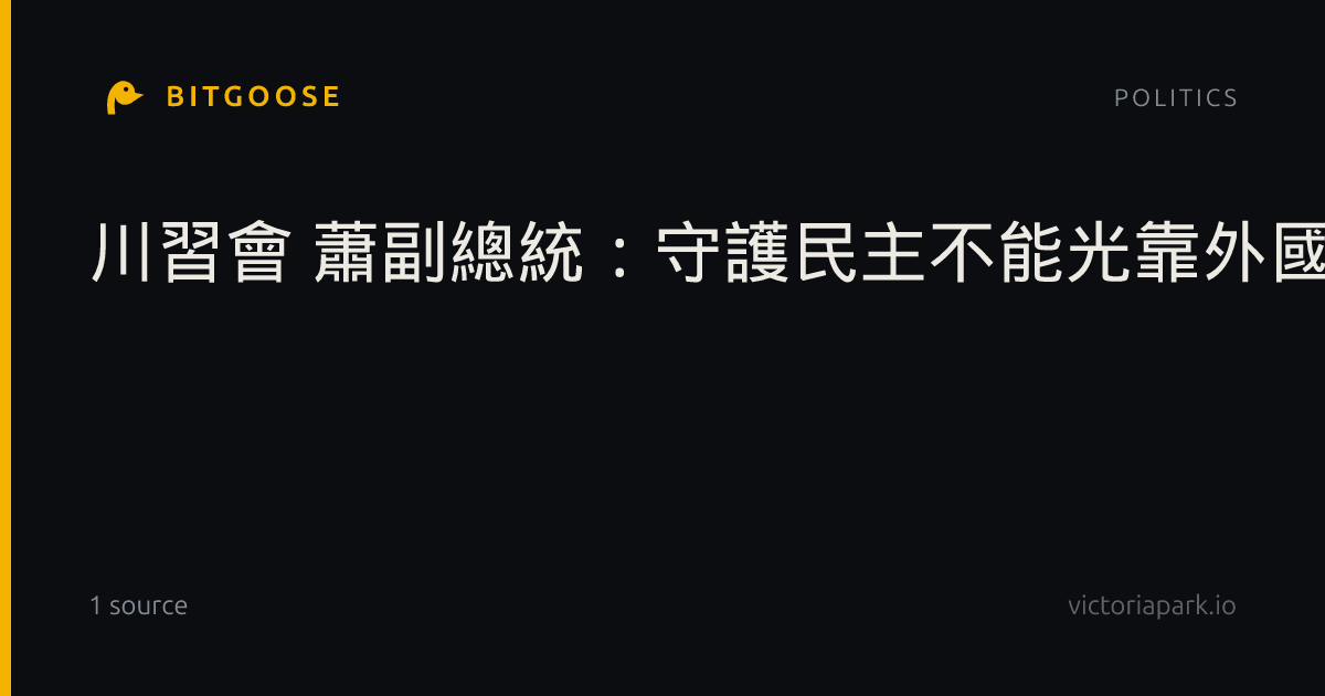 川習會 蕭副總統：守護民主不能光靠外國關心支持