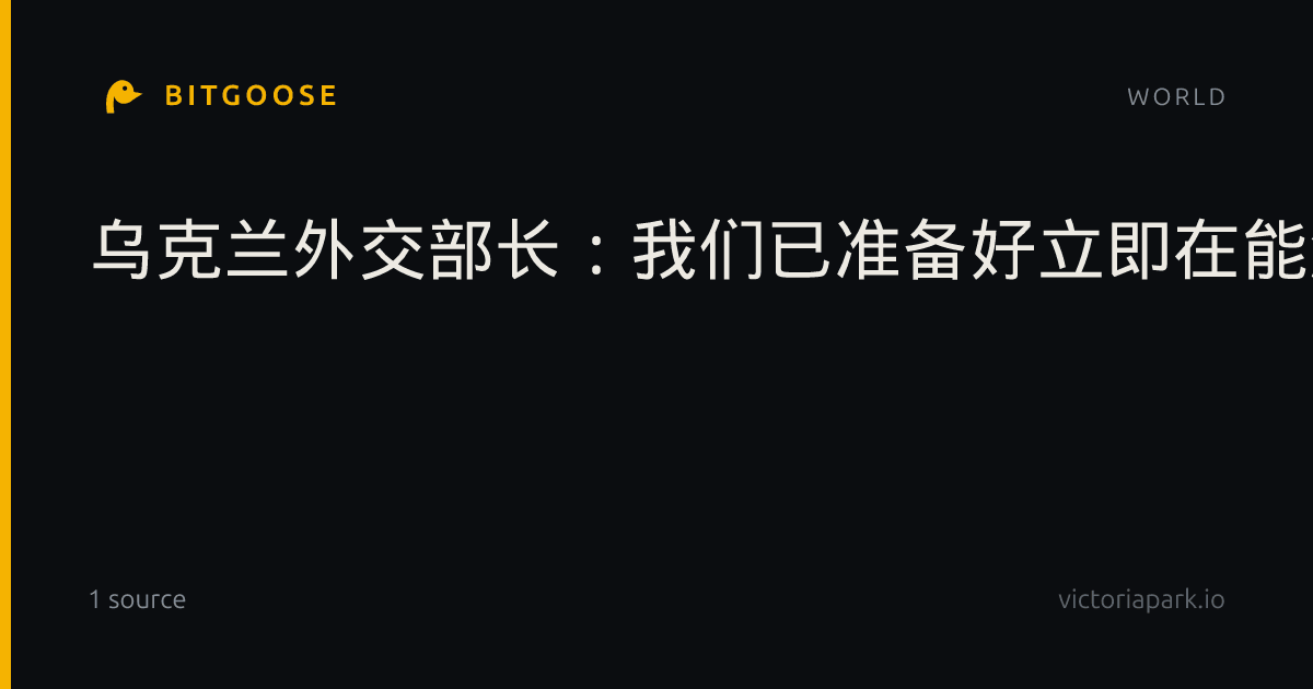 乌克兰外交部长：我们已准备好立即在能源领域实现停火，迫使莫斯科同意亦属可能。