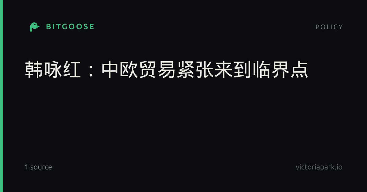 韩咏红：中欧贸易紧张来到临界点