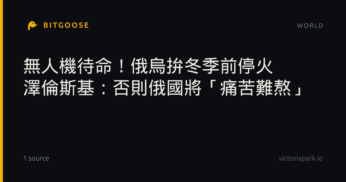 無人機待命！俄烏拚冬季前停火 澤倫斯基：否則俄國將「痛苦難熬」