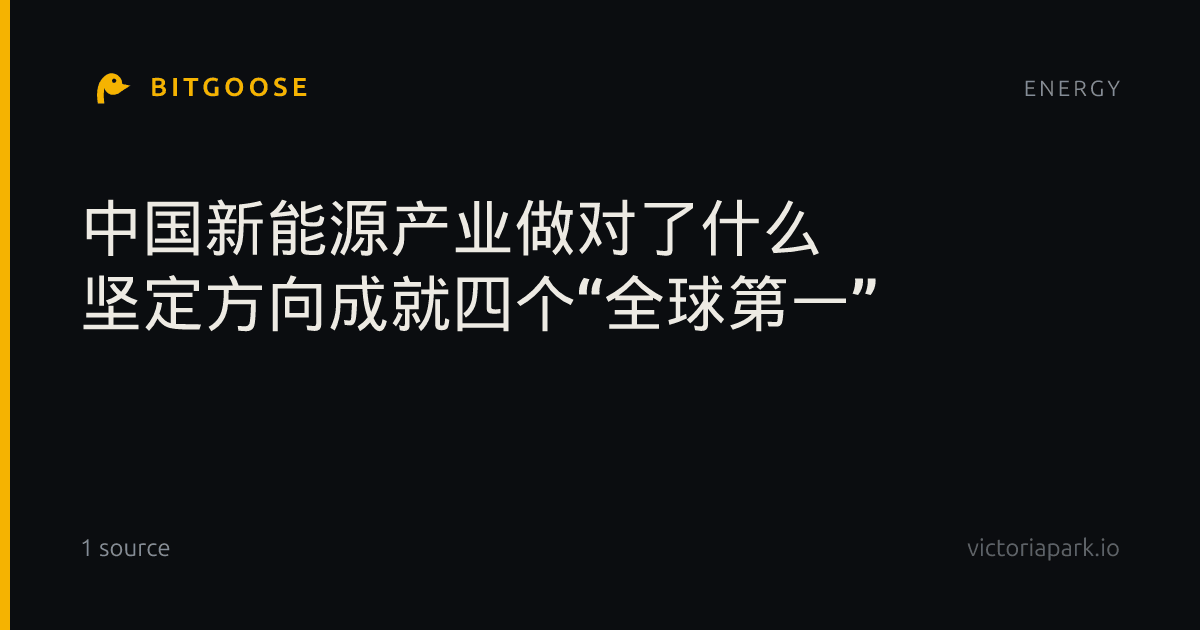 中国新能源产业做对了什么 坚定方向成就四个“全球第一”