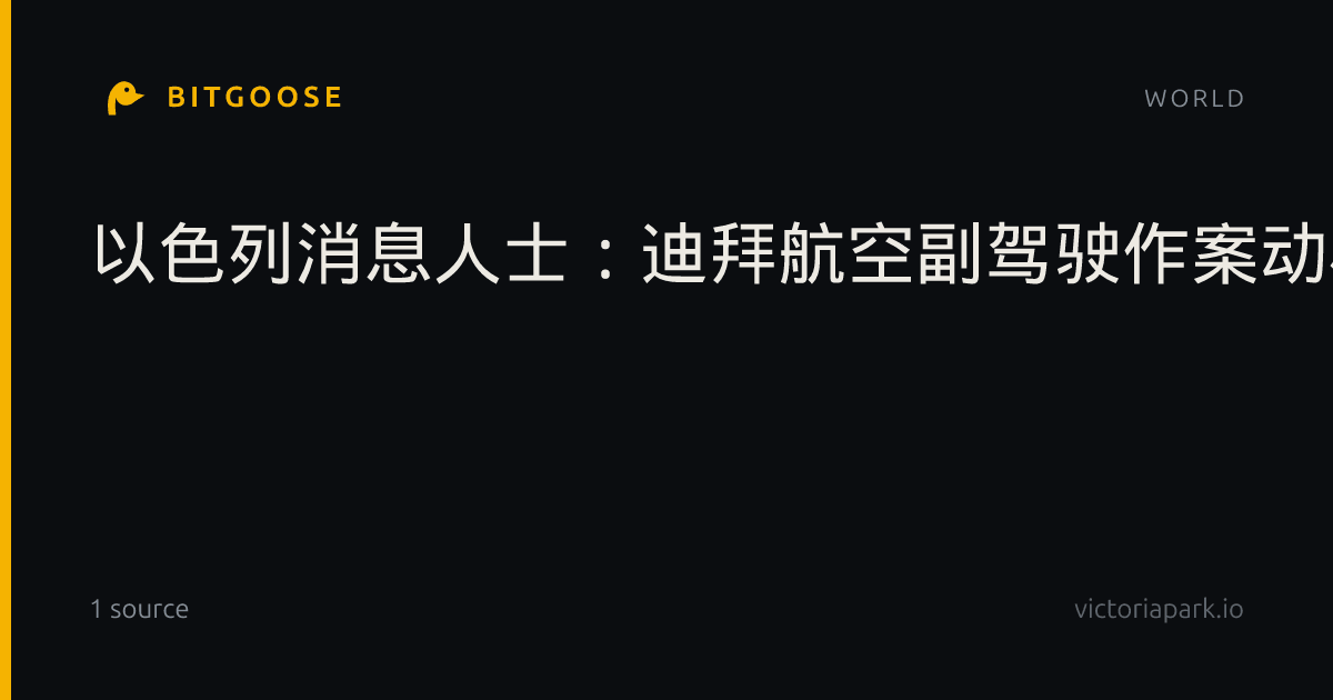 以色列消息人士：迪拜航空副驾驶作案动机是“为加沙复仇”