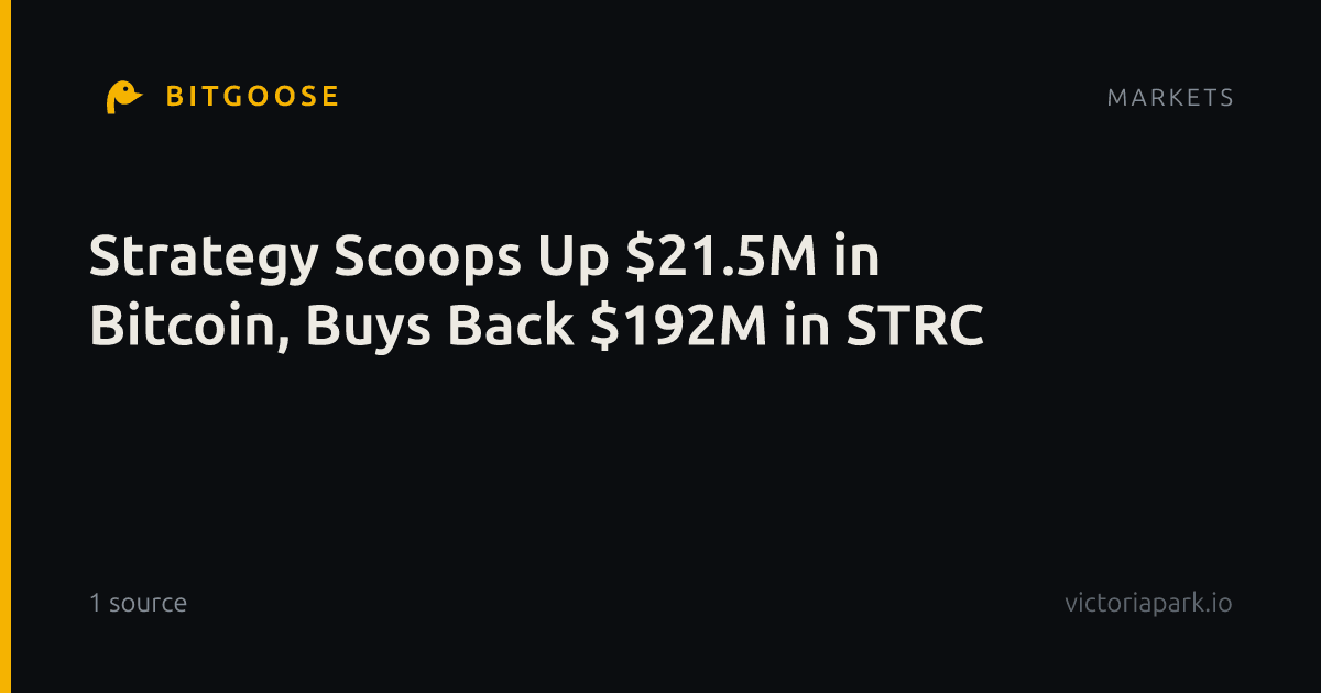 Strategy Scoops Up $21.5M in Bitcoin, Buys Back $192M in STRC